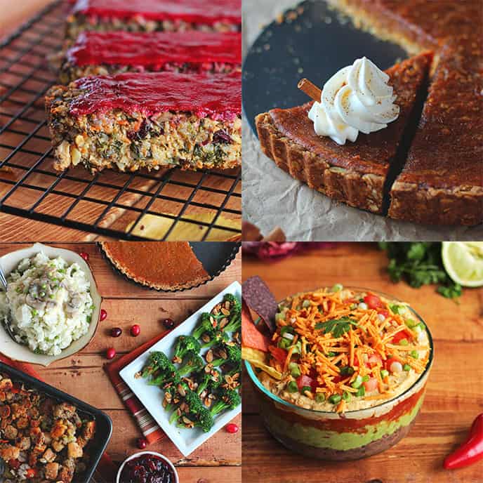 Vegan Recipes from November: Thanksgiving Loaf, Rustic Pumpkin Pie, 8 Recipes to Complete Your Thanksgiving Menu, and The BEST Vegan 7 Layer Dip! - ilovevegan.com #vegan #healthy #thanksgving