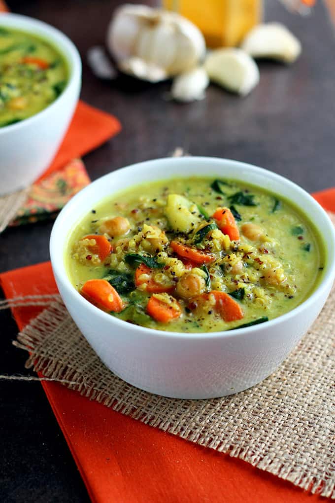 Chickpea & Vegetable Coconut Curry Soup - ilovevegan.com #vegan #curry #glutenfree