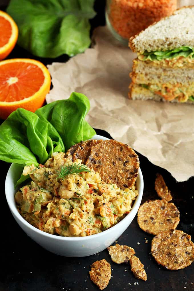 Lentil + Chickpea Salad Sandwiches {a.k.a. Vegan 