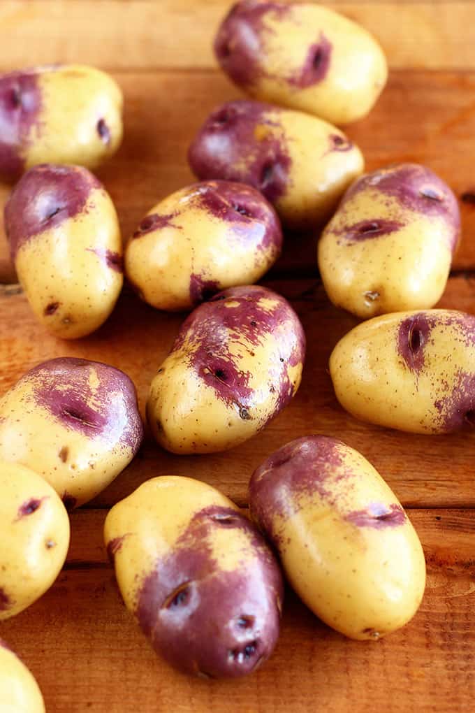 The Little Potato Co.'s NEW Chilean Splash Creamer potatoes - Crispy Potatoes with Garlic Lemon Avocado Aioli - ilovevegan.com
