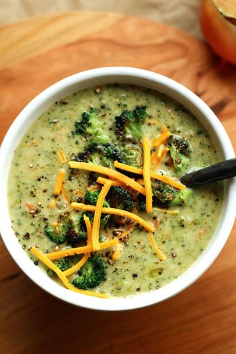 Creamy Vegan Broccoli Soup shot by Brittany Mueller from ilovevegan.com (shot from: http://www.ilovevegan.com/creamy-vegan-broccoli-soup/)