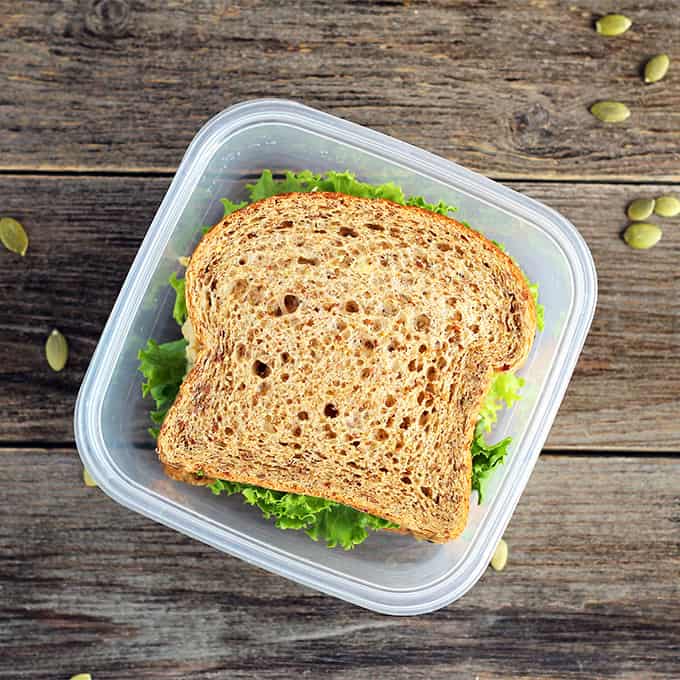Healthy Plant-Based Lunches on the Go - ilovevegan.com (Chickpea-Lentil Salad Sandwiches)