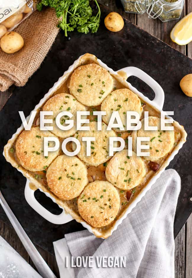 Vegetable Pot Pie with Vegan Biscuits - ilovevegan.com