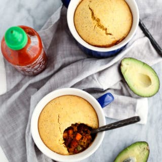 Vegan Chili Topped with Cornbread - ilovevegan.com