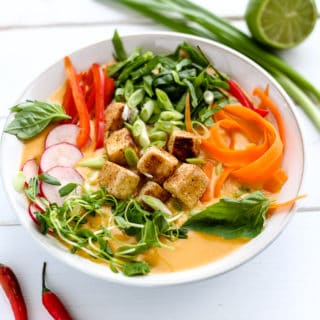 Creamy Vegan Red Coconut Curry Soup - ilovevegan.com