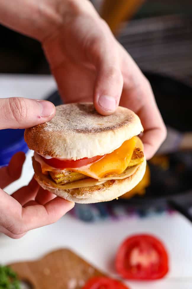 Vegan Drive-Thru Breakfast Sandwiches - ilovevegan.com