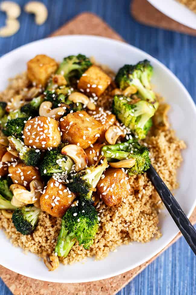 Garlicky Cashew Broccoli & Tofu Stir-Fry