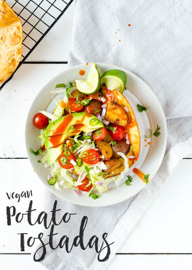 Easy Vegan Potato Tostada - ilovevegan.com