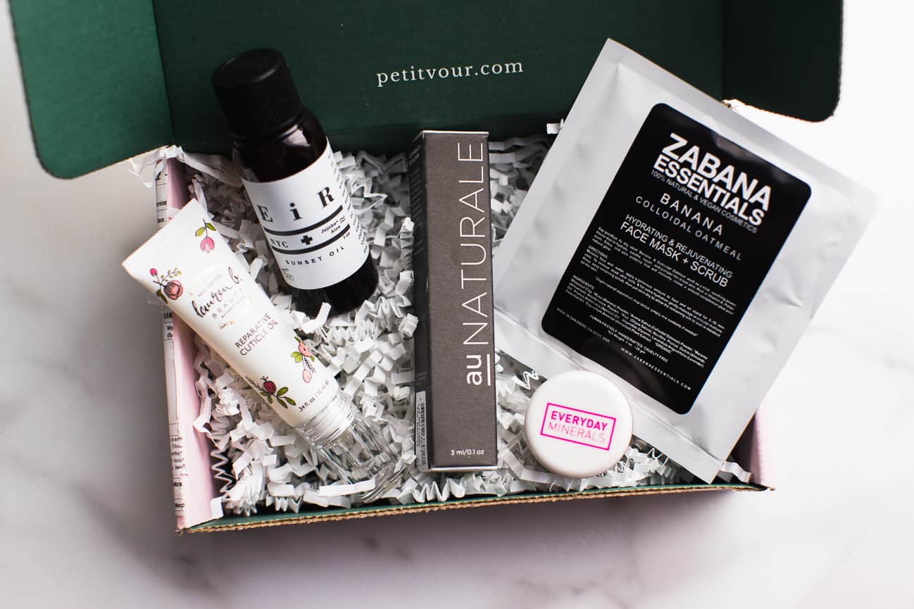 A selection of products from the May 2018 Petit Vour box.