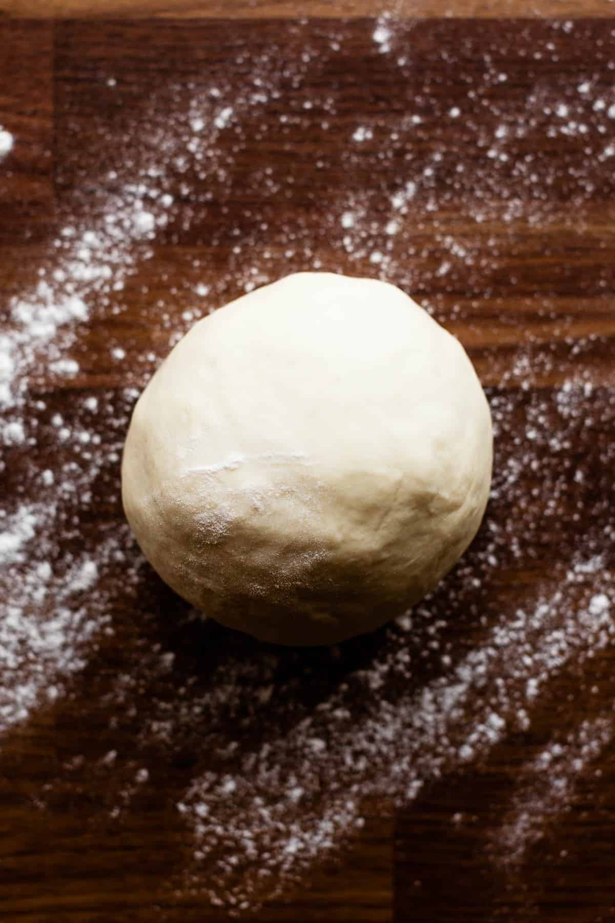 Focaccia dough ball after kneading.