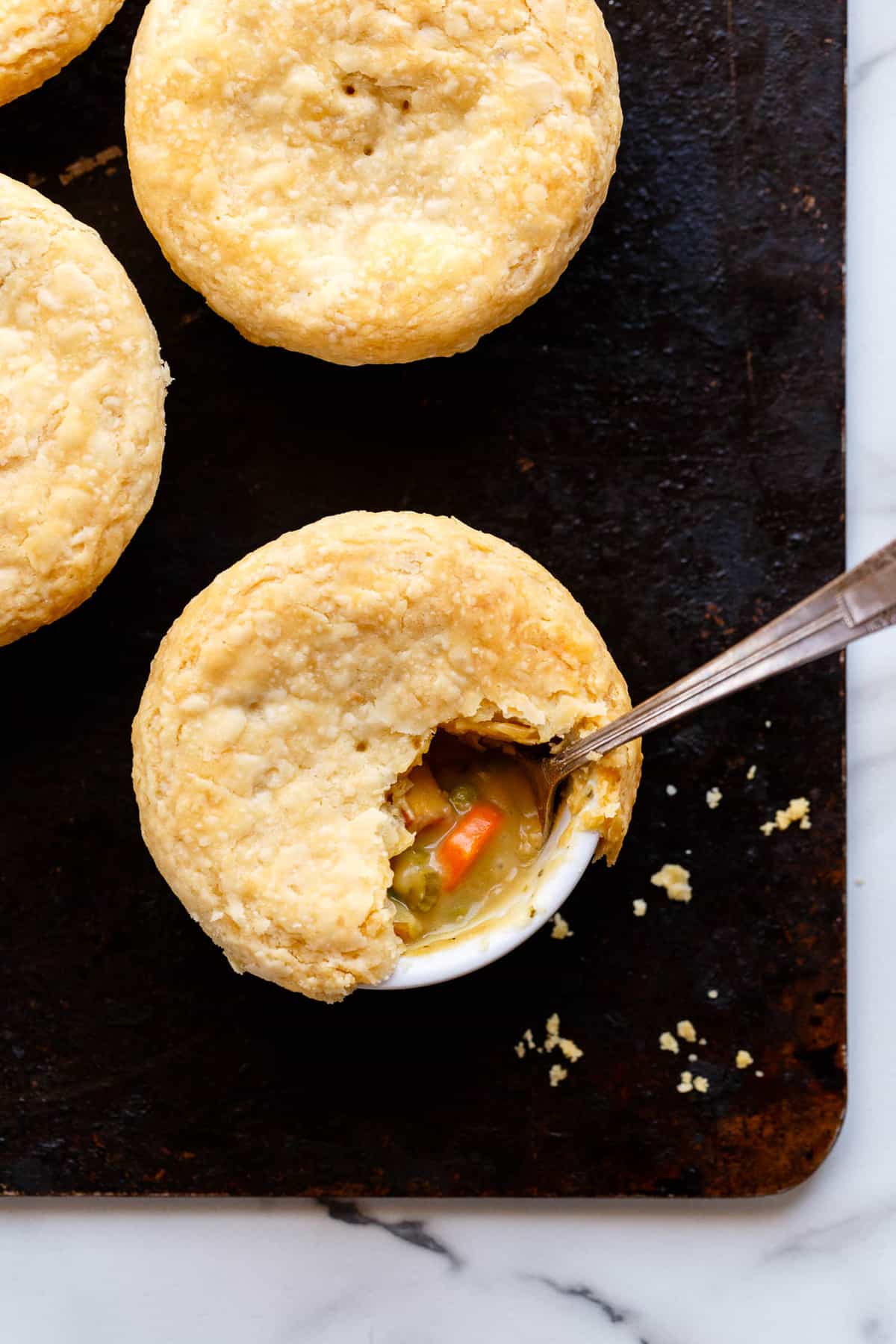 Vegan Pot Pies with a flaky pastry crust