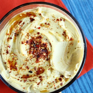 Roasted Garlic Red Lentil Hummus - ilovevegan.com