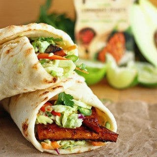 Marinated Tofu & Avocado-Lime Slaw Wraps - ilovevegan.com