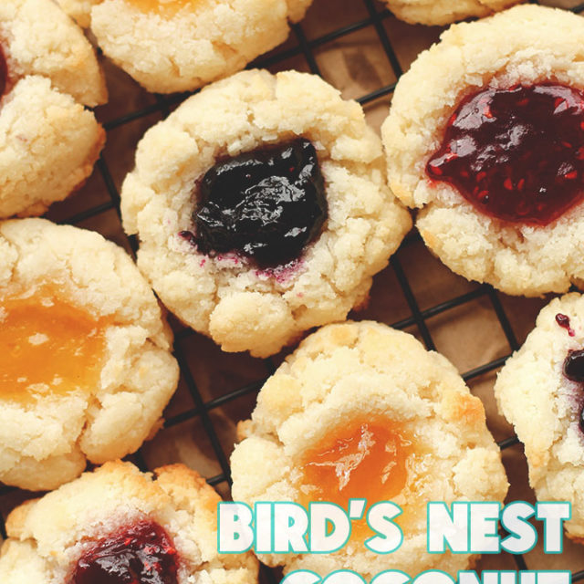 Coconut Macaroon Bird's Nest Cookies {Vegan} - ilovevegan.com