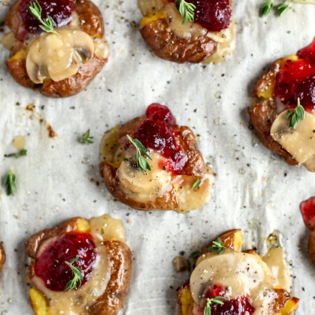Vegan Thanksgiving-Style Smashed Potatoes - ilovevegan.com