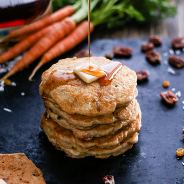 Vegan Carrot Cake Pancakes - ilovevegan.com