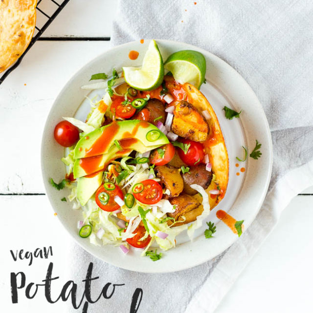 Easy Vegan Potato Tostada - ilovevegan.com